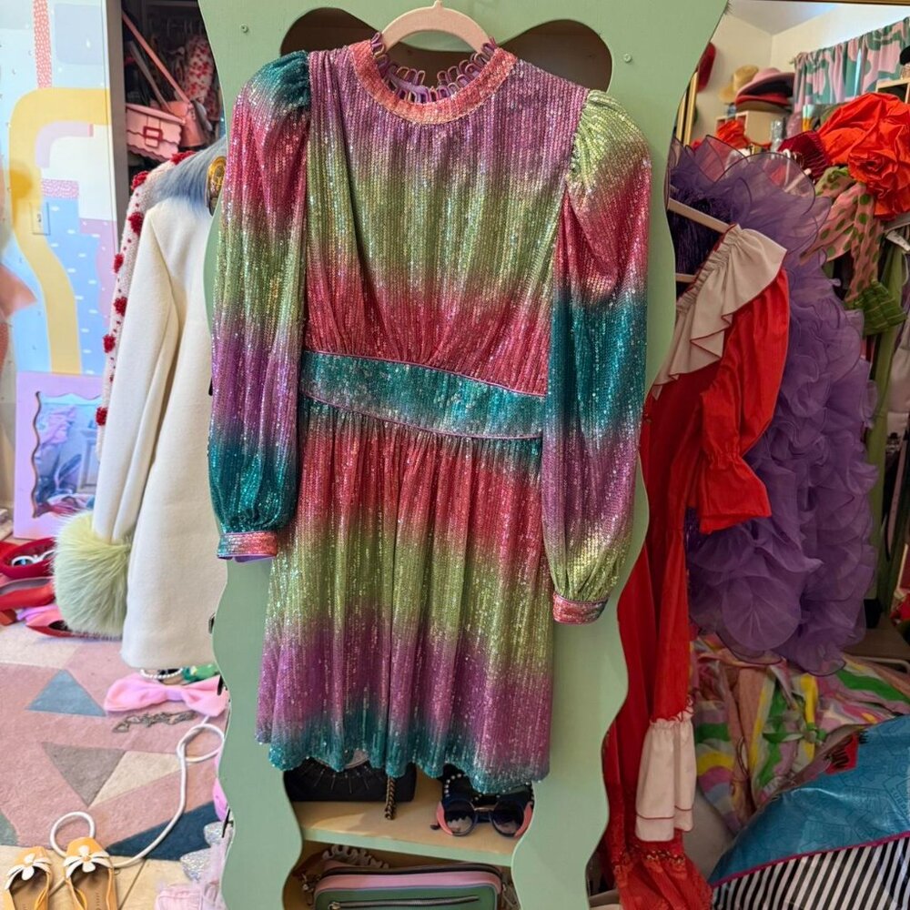 Celia b Rainbow sequin dress size small new with tags